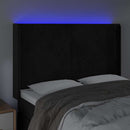 vidaXL fekete bársony LED-es fejtámla 147x16x118/128 cm