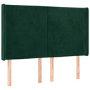 vidaXL sötétzöld bársony LED-es fejtámla 147x16x118/128 cm
