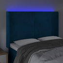 vidaXL sötétkék bársony LED-es fejtámla 147x16x118/128 cm