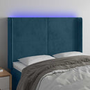 vidaXL sötétkék bársony LED-es fejtámla 147x16x118/128 cm