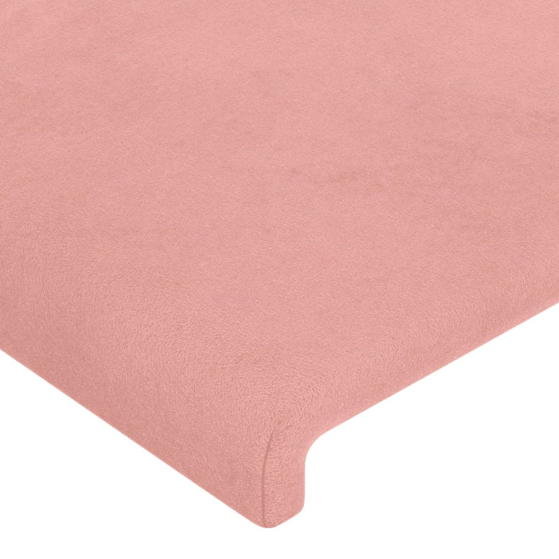 vidaXL rózsaszín bársony LED-es fejtámla 147x16x118/128 cm