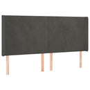 vidaXL sötétszürke bársony LED-es fejtámla 163x16x118/128 cm