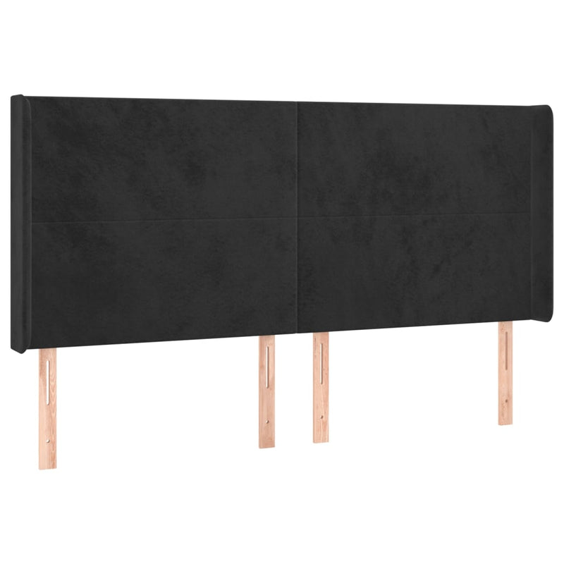 vidaXL fekete bársony LED-es fejtámla 163x16x118/128 cm