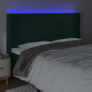 vidaXL sötétzöld bársony LED-es fejtámla 163x16x118/128 cm
