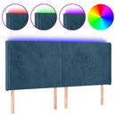 vidaXL sötétkék bársony LED-es fejtámla 163x16x118/128 cm