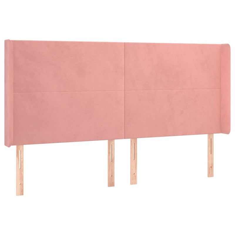 vidaXL rózsaszín bársony LED-es fejtámla 163x16x118/128 cm