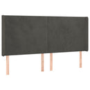 vidaXL sötétszürke bársony LED-es fejtámla 183x16x118/128 cm