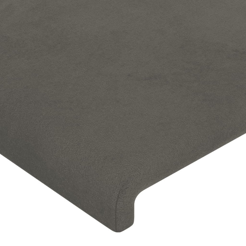 vidaXL sötétszürke bársony LED-es fejtámla 183x16x118/128 cm
