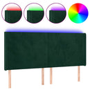 vidaXL sötétzöld bársony LED-es fejtámla 183x16x118/128 cm