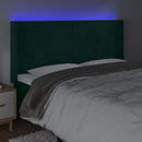 vidaXL sötétzöld bársony LED-es fejtámla 183x16x118/128 cm