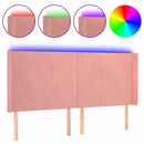 vidaXL rózsaszín bársony LED-es fejtámla 183x16x118/128 cm
