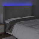 vidaXL világosszürke bársony LED-es fejtámla 203x16x118/128 cm