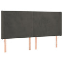 vidaXL sötétszürke bársony LED-es fejtámla 203x16x118/128 cm