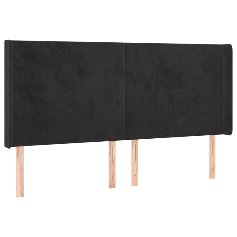 vidaXL fekete bársony LED-es fejtámla 203x16x118/128 cm
