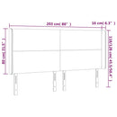 vidaXL sötétkék bársony LED-es fejtámla 203x16x118/128 cm