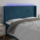 vidaXL sötétkék bársony LED-es fejtámla 203x16x118/128 cm