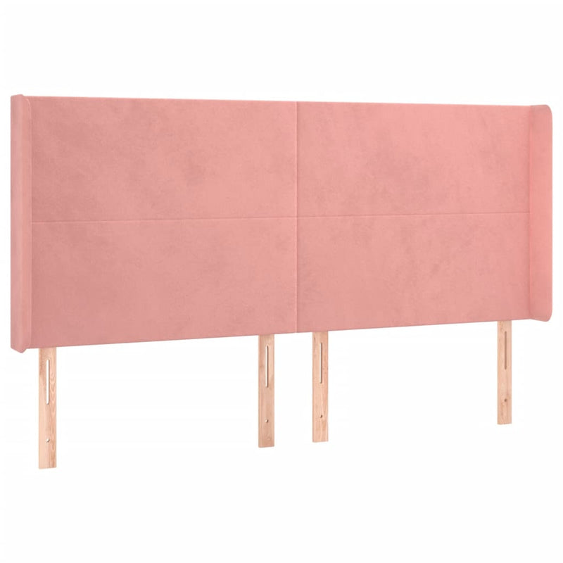 vidaXL rózsaszín bársony LED-es fejtámla 203x16x118/128 cm