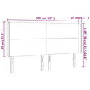 vidaXL rózsaszín bársony LED-es fejtámla 203x16x118/128 cm
