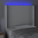 vidaXL fehér műbőr LED-es fejtámla 83x16x118/128 cm