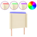 vidaXL krémszínű műbőr LED-es fejtámla 83x16x118/128 cm