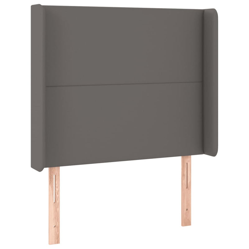 vidaXL szürke műbőr LED-es fejtámla 83x16x118/128 cm