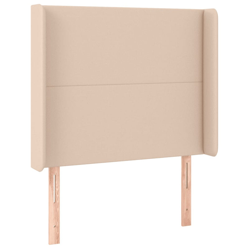 vidaXL cappuccino műbőr LED-es fejtámla 83x16x118/128 cm