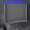 vidaXL fehér műbőr LED-es fejtámla 93x16x118/128 cm