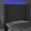 vidaXL szürke műbőr LED-es fejtámla 93x16x118/128 cm