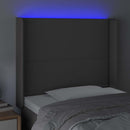 vidaXL szürke műbőr LED-es fejtámla 93x16x118/128 cm