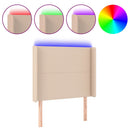 vidaXL cappuccino műbőr LED-es fejtámla 93x16x118/128 cm