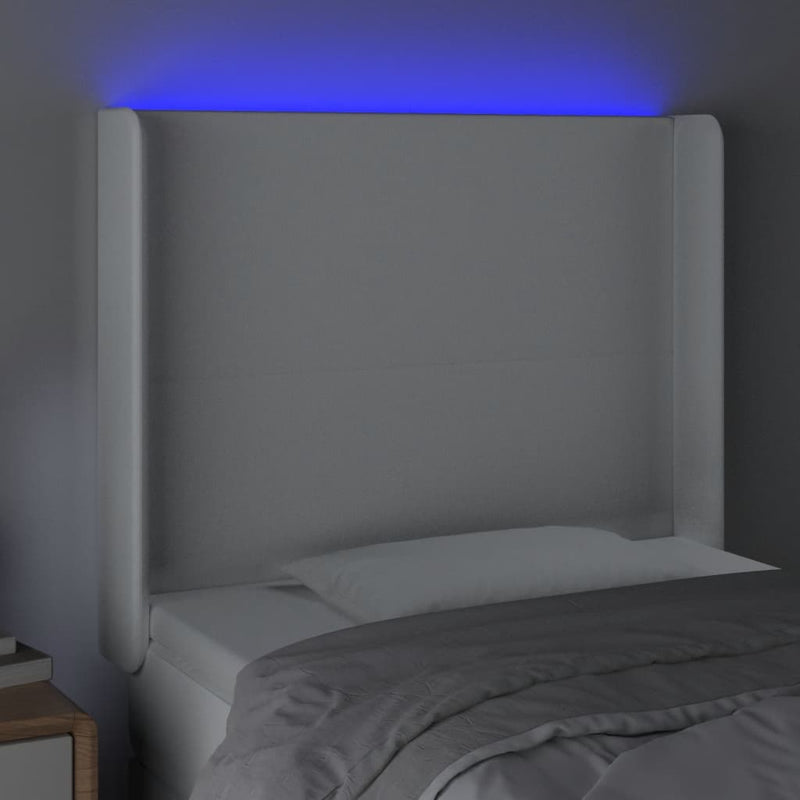 vidaXL fehér műbőr LED-es fejtámla 103x16x118/128 cm