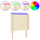 vidaXL krémszínű műbőr LED-es fejtámla 103x16x118/128 cm