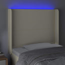 vidaXL krémszínű műbőr LED-es fejtámla 103x16x118/128 cm