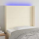 vidaXL krémszínű műbőr LED-es fejtámla 103x16x118/128 cm
