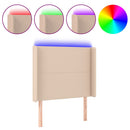 vidaXL cappuccino műbőr LED-es fejtámla 103x16x118/128 cm