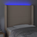 vidaXL cappuccino műbőr LED-es fejtámla 103x16x118/128 cm