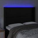 vidaXL fekete műbőr LED-es fejtámla 147x16x118/128 cm