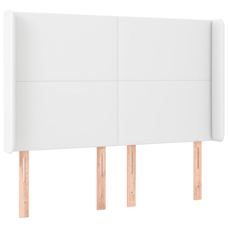 vidaXL fehér műbőr LED-es fejtámla 147x16x118/128 cm