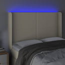 vidaXL krémszínű műbőr LED-es fejtámla 147x16x118/128 cm
