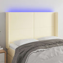 vidaXL krémszínű műbőr LED-es fejtámla 147x16x118/128 cm