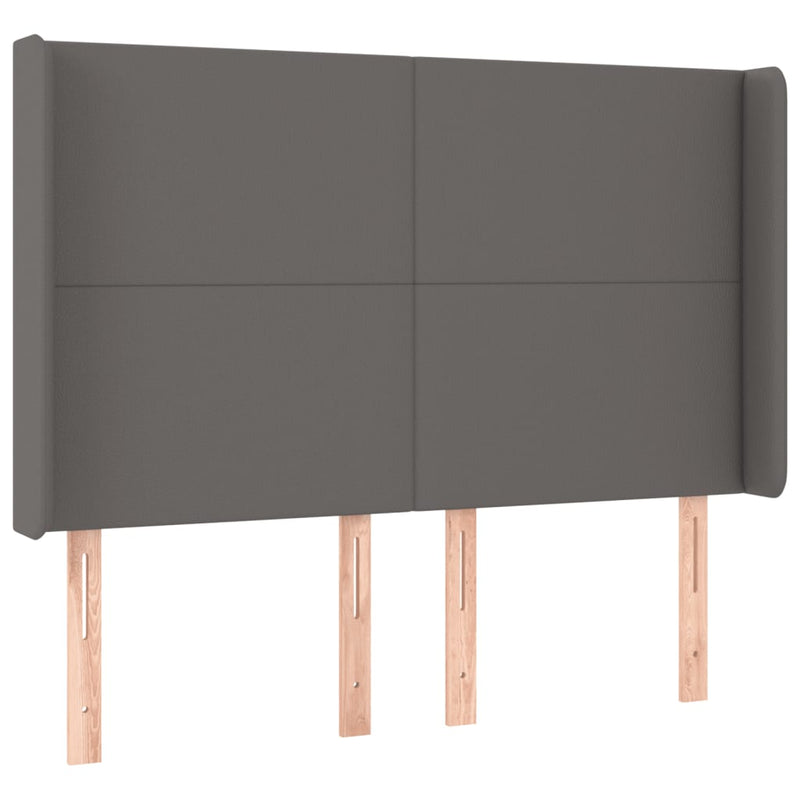 vidaXL szürke műbőr LED-es fejtámla 147x16x118/128 cm