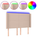 vidaXL cappuccino műbőr LED-es fejtámla 147x16x118/128 cm