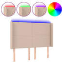 vidaXL cappuccino műbőr LED-es fejtámla 147x16x118/128 cm