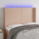 vidaXL cappuccino műbőr LED-es fejtámla 147x16x118/128 cm