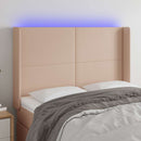 vidaXL cappuccino műbőr LED-es fejtámla 147x16x118/128 cm