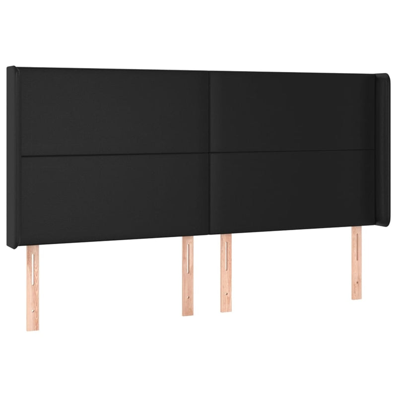 vidaXL fekete műbőr LED-es fejtámla 163x16x118/128 cm