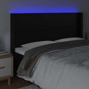vidaXL fekete műbőr LED-es fejtámla 163x16x118/128 cm