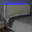 vidaXL krémszínű műbőr LED-es fejtámla 163x16x118/128 cm