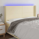 vidaXL krémszínű műbőr LED-es fejtámla 163x16x118/128 cm