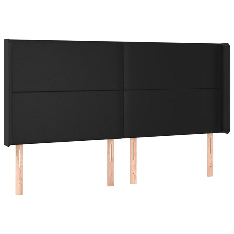 vidaXL fekete műbőr LED-es fejtámla 183x16x118/128 cm